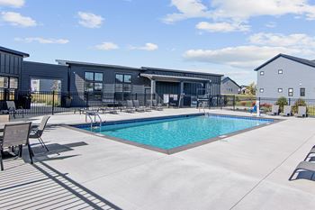 Resort-style outdoor swimming pool